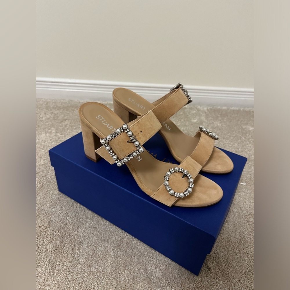 Stuart Weitzman Pearl Crystal Heels